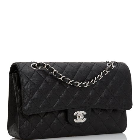 chanel black caviar silver medium|Flap Bags .